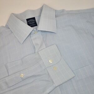 Brooks Brothers Dress Shirt Mens 16-34/35 Non-Iron Check Casual‎ Formal